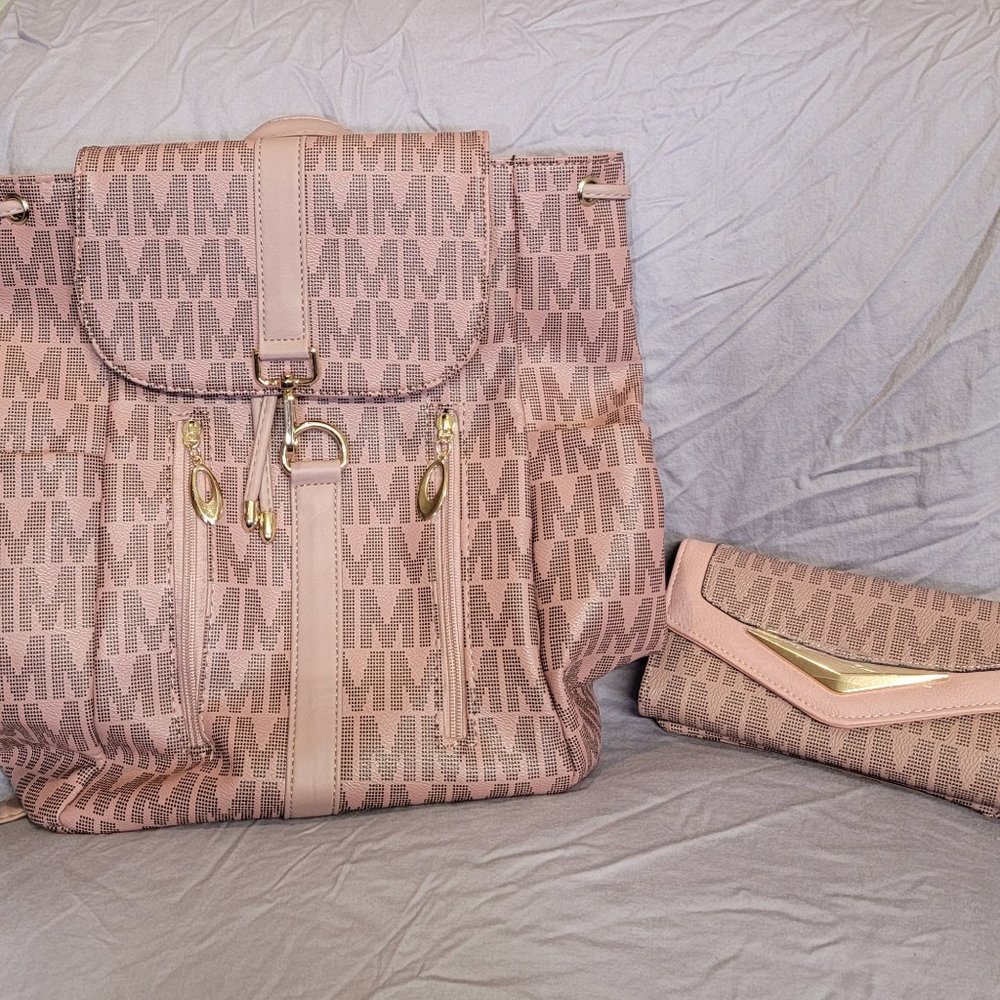Tan MK Backpack with wallet